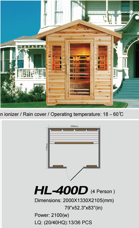 outdoor sauna room 4person infrared sauna