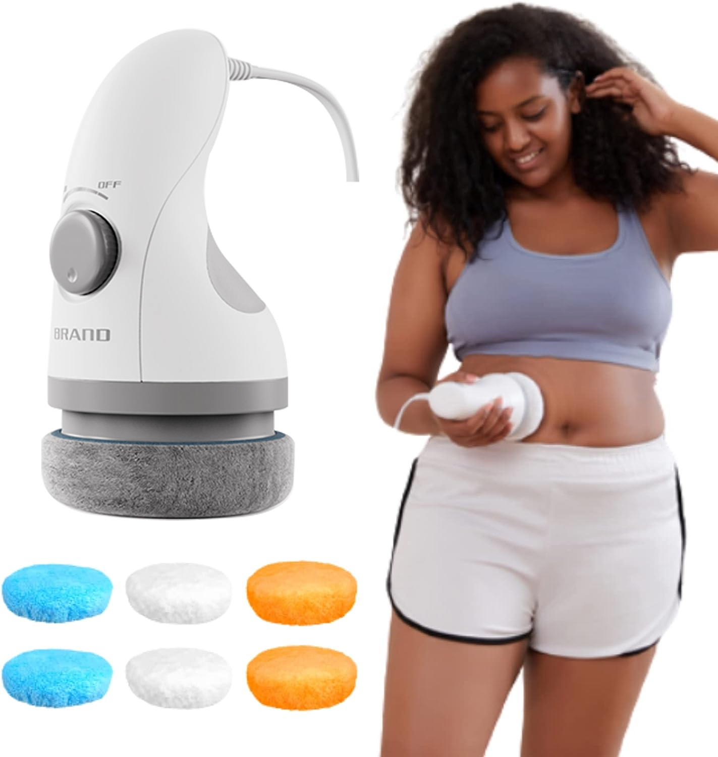 Healthpal Electric Portable Cellulite Massager Vibro Body Sculpting Slimimg Machine Hand Held With Washable Pads & Massager