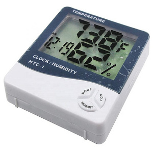 Big LCD Display Electronic temperature sensor clock function digital temperature and humidity controller meter thermo hygrometer