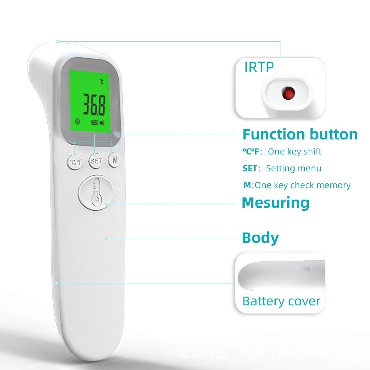 Non Contact Instant Accurate Reading Body Ear Forehead infrared Thermometer Thermometers