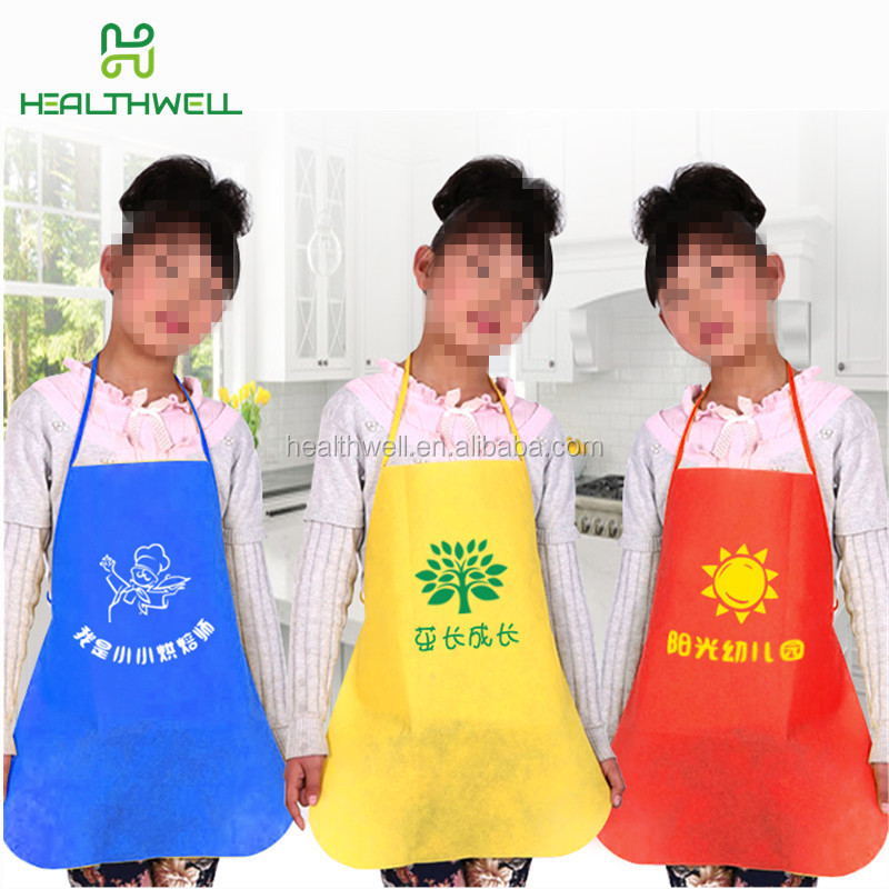 Disposable kids cooking apron and chef hat sets