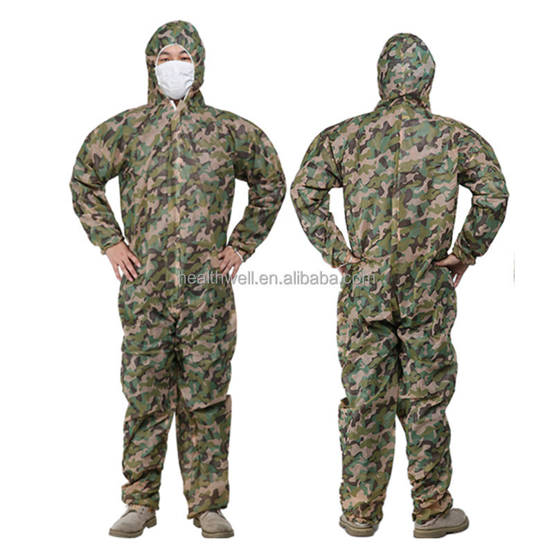 Disposable camo workwear for paintball/desert camo overalls for paintball shooting