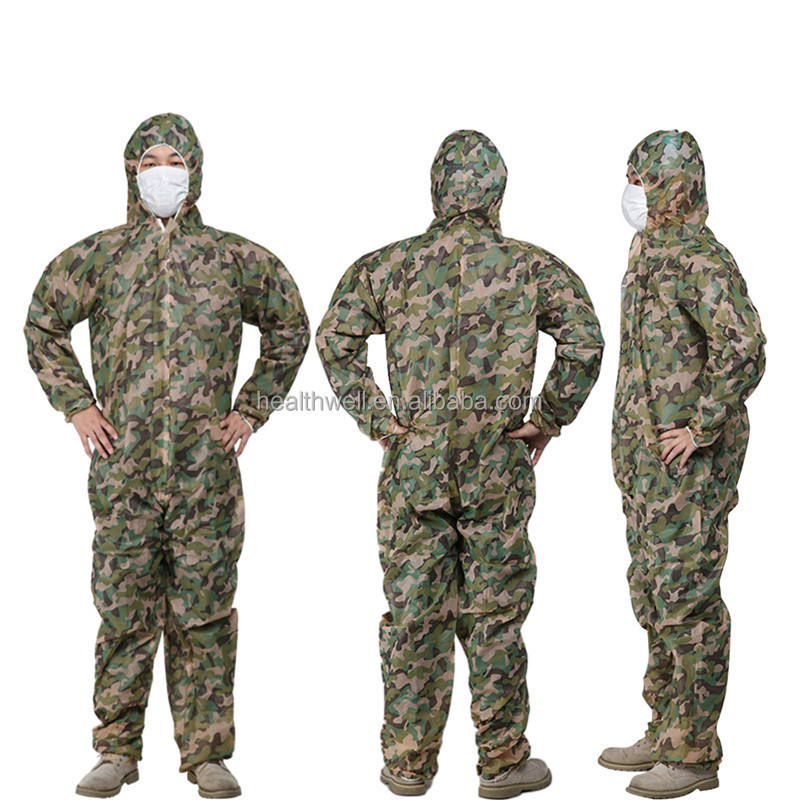 Disposable camo workwear for paintball/desert camo overalls for paintball shooting