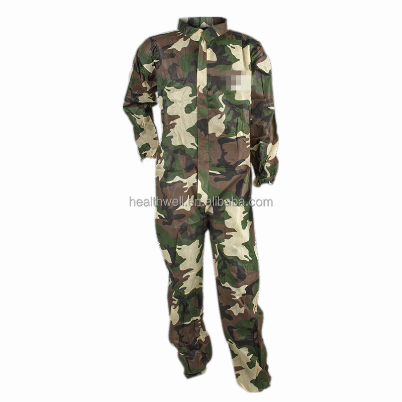 Disposable camo workwear for paintball/desert camo overalls for paintball shooting