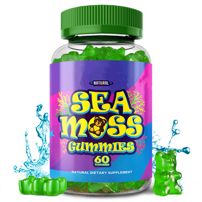 Organic for Immune System Sugar Free Sea Moss Bears Gummies Candy 100% Natural Oem Private Label Service Natural Fruit Flavors