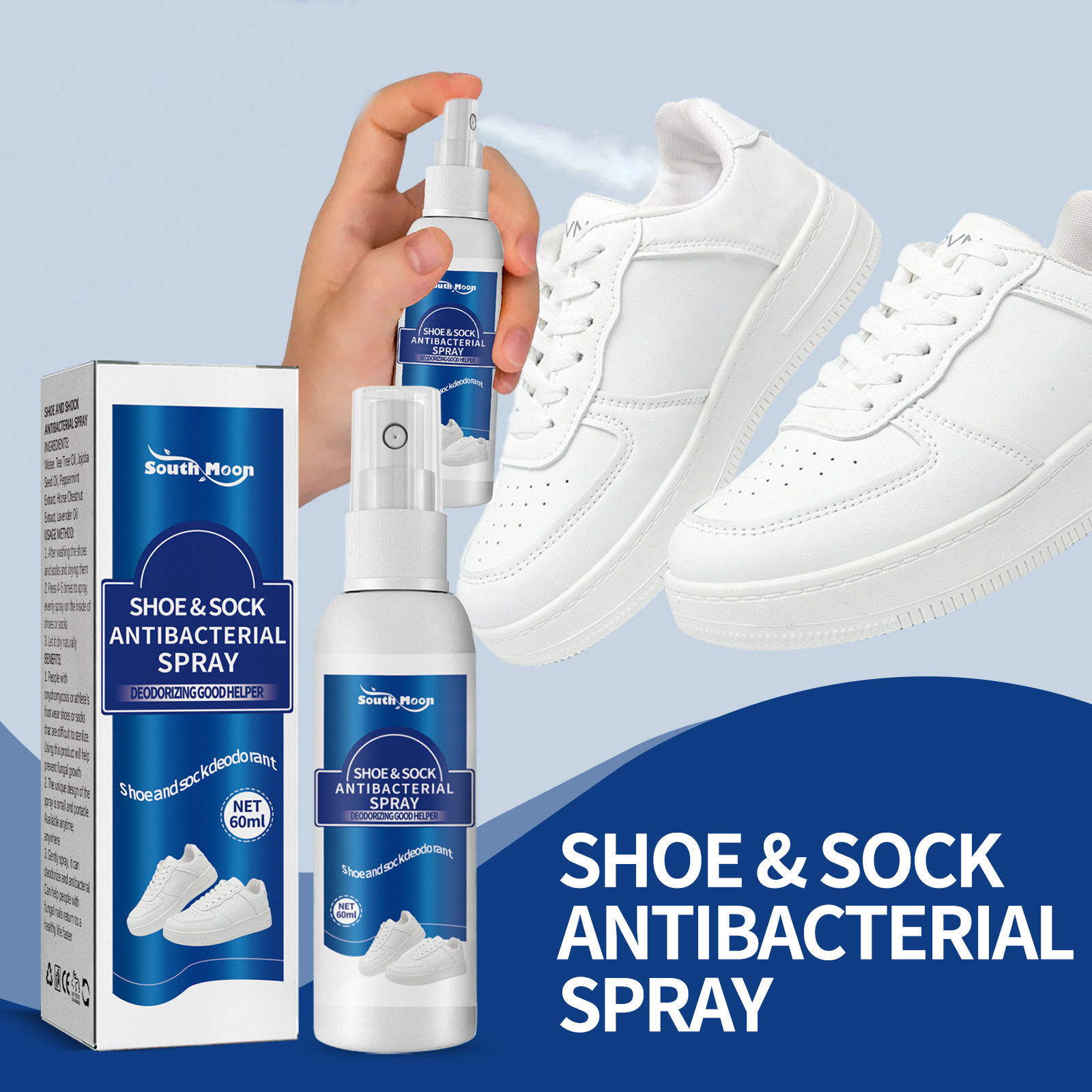 Shoes Natural Foot Deodorant Spray Odor Remover Shoe Freshener Deodorizer Shoe Bad Smell Remover Spray