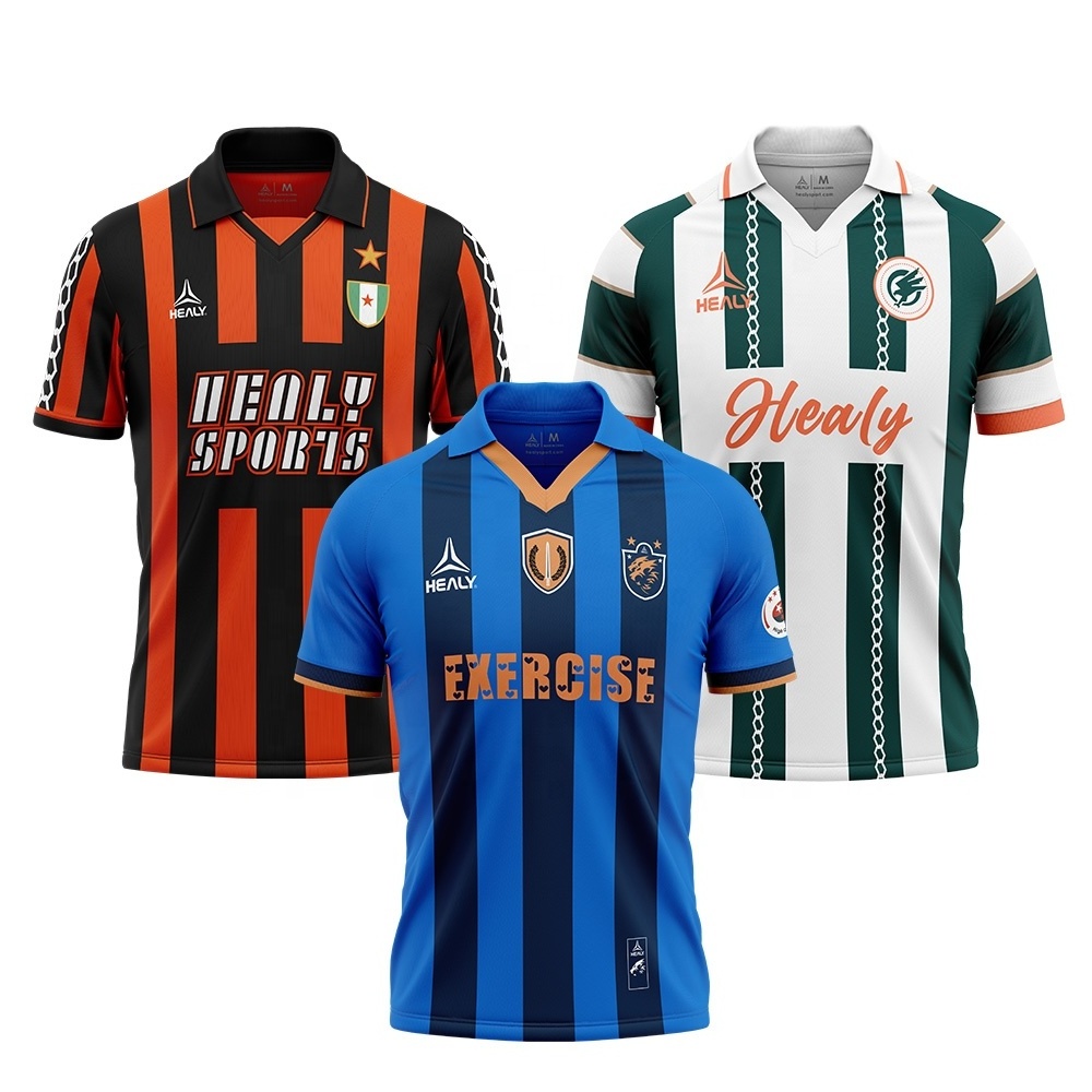 All Over Print Sports Wear Vintage Classic Retro Football Shirts Custom Retro Soccer Jersey V neck Football T-shirt Men