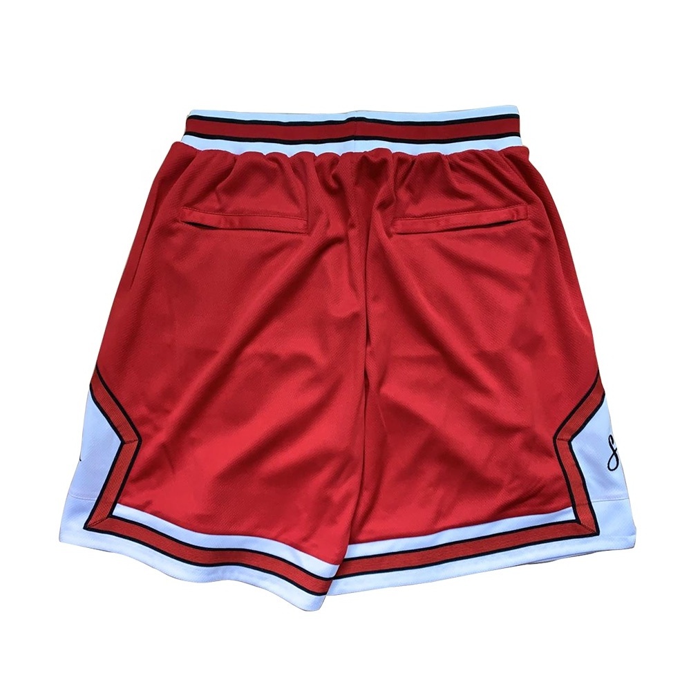 Vintage Streetwear Shorts Men Custom Tackle Embroidery Retro Womens Plain Double Mesh Basketball Shorts