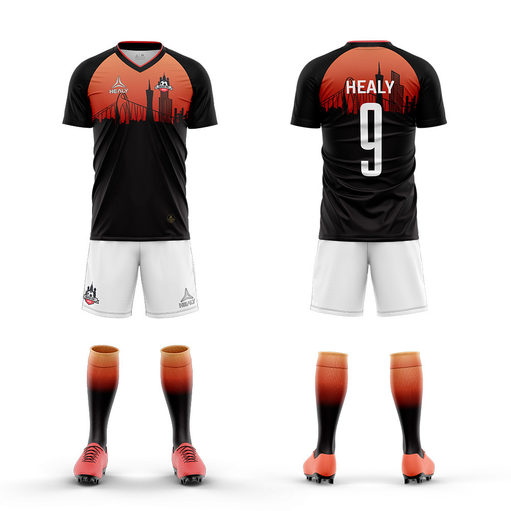 custom sublimated football kits full set soccer kits adults high quality mens football shirt training suit