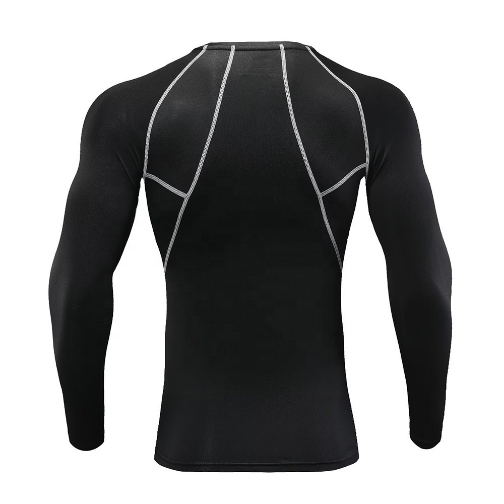 Wholesale Custom Soft Crewneck Long Sleeve Compression Shirt Men Quick Dry Fitness Compression Gym Shirt