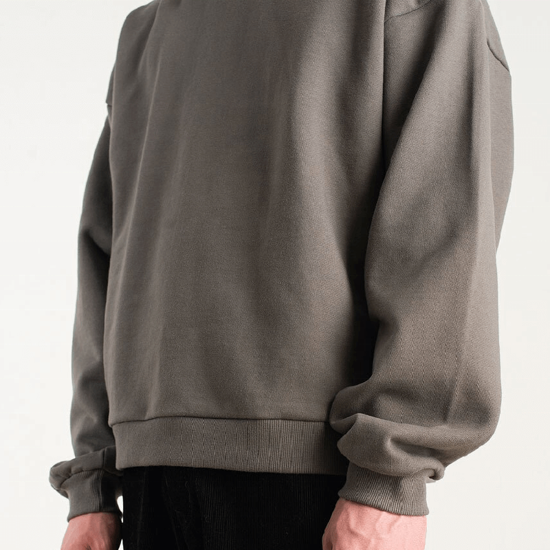 Oversized  Pullover Custom Cropped Hoodies No String Thick Cotton Blank Cropped Raw Hem Hoodies Men