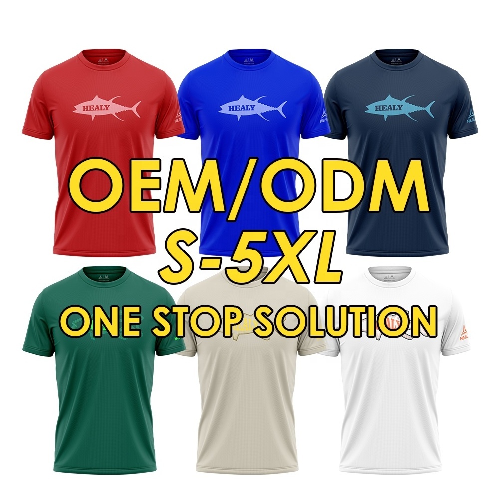 wholesale blank fishing shirts uv protection quick dry custom short sleeve breathable men t shirt