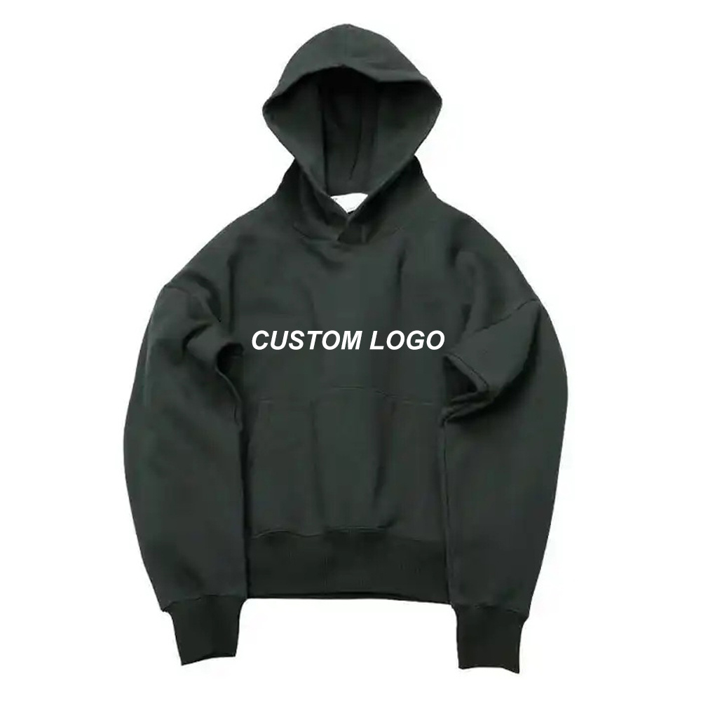 No string Heavyweight Fleece Shoulder Drop Pullover Blank Streetwear Hoodi Unisex Embroidered Hoodie Custom Logo Hoodies Cut Sew