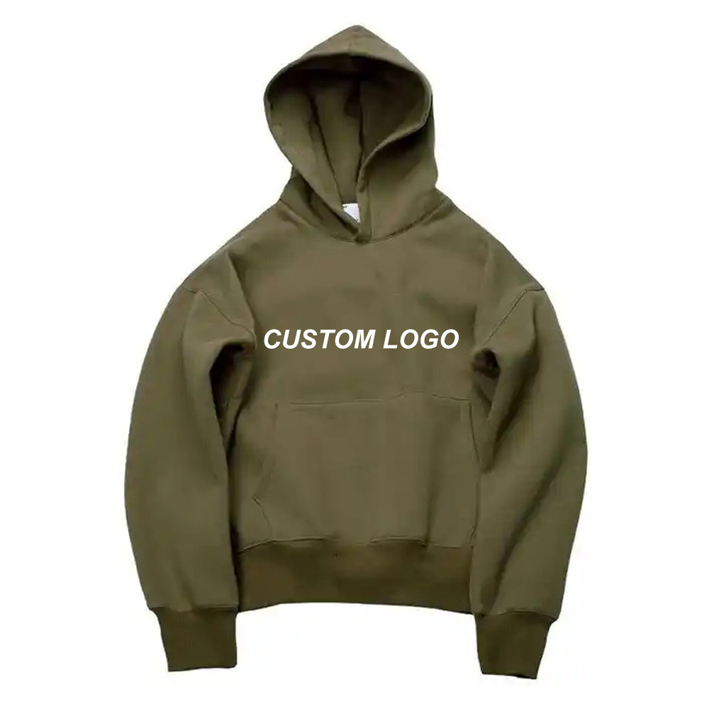 No string Heavyweight Fleece Shoulder Drop Pullover Blank Streetwear Hoodi Unisex Embroidered Hoodie Custom Logo Hoodies Cut Sew