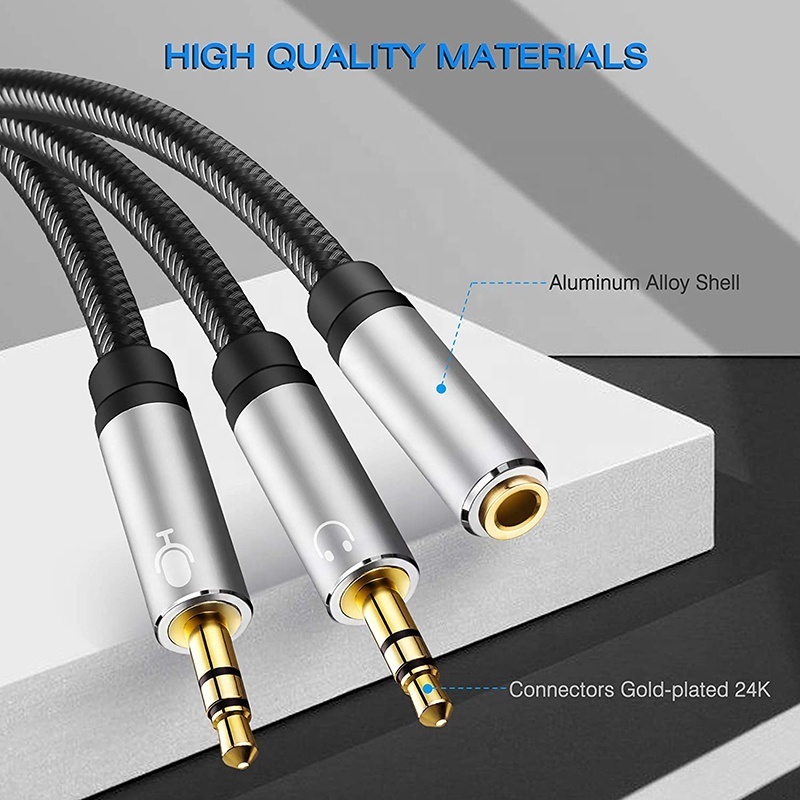 Xput 3.5MM Female To 2-Male Stereo Audio Y Splitter 3.5MM Audio Jack 1 Female To 2 Dual Double Male Aux Audio Adapter Cable