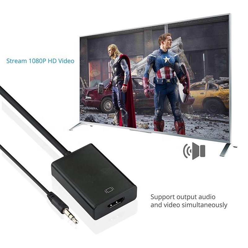 Xput Full HD 1080P VGA Male To Hdmi Female Cable VGA to HDMI Converter Cable With Audio Cable For PC TV Box