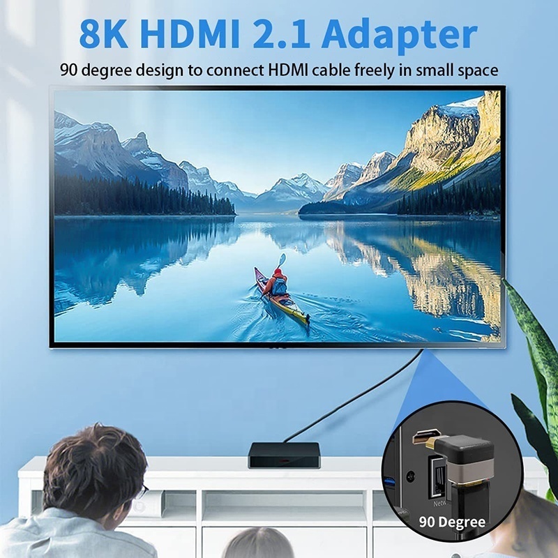 Xput HDMI Male To Female Adapter 90 Degree and 270 Degree Right Angle 8K 60Hz 4K 120Hz HDR HD HDMI Extender Adapter