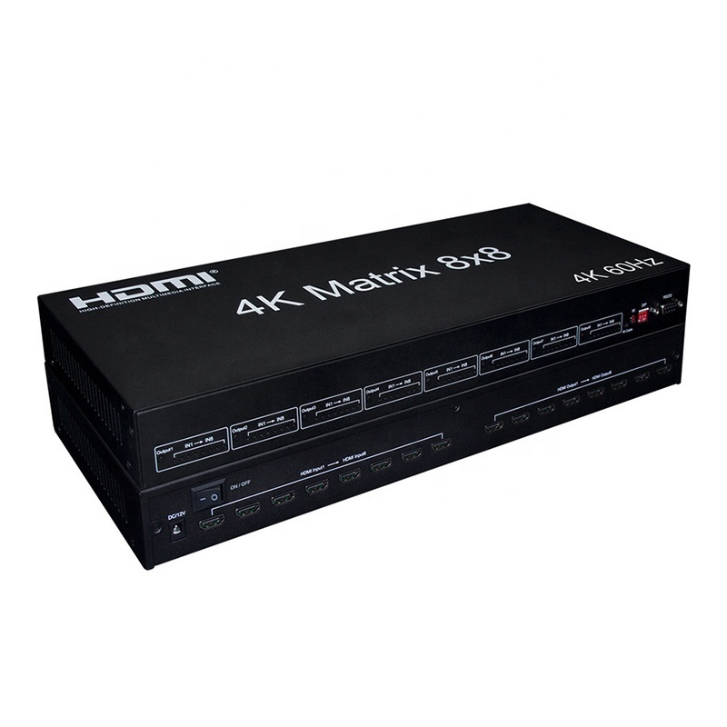 Xput 4K 60Hz 8 In 8 Out HDMI Matrix Switch 8x8 HDMI Matrix Switcher Support RS232 4K 60Hz