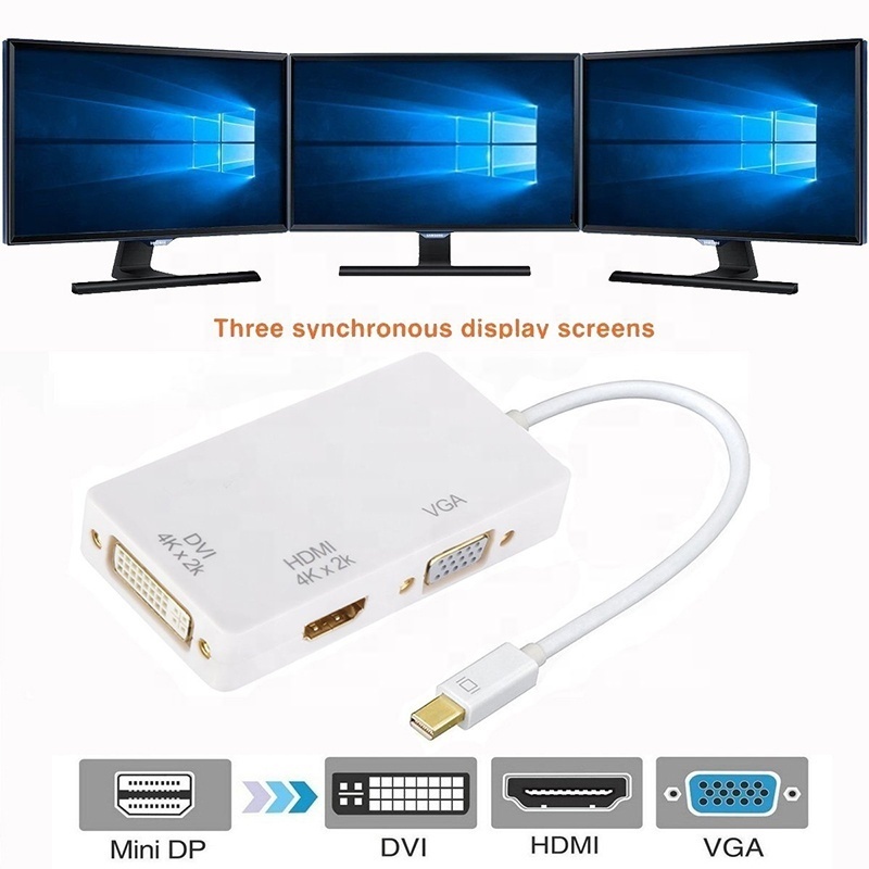 Xput Mini Displayport To HDMI VGA DVI Adapter Mini DP To HDMI VGA DVI Converter Adapter