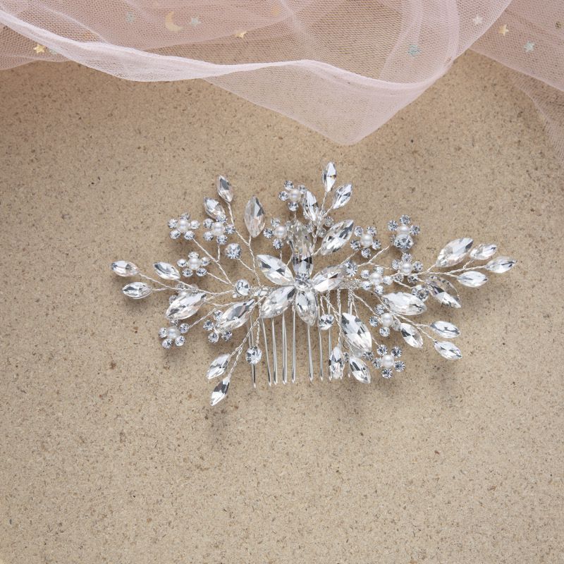 Wholesale High Quality Crystal Bride Wedding Hair Comb Hair Accessories with Pearl Bridal Side Combs Headpiece for Women