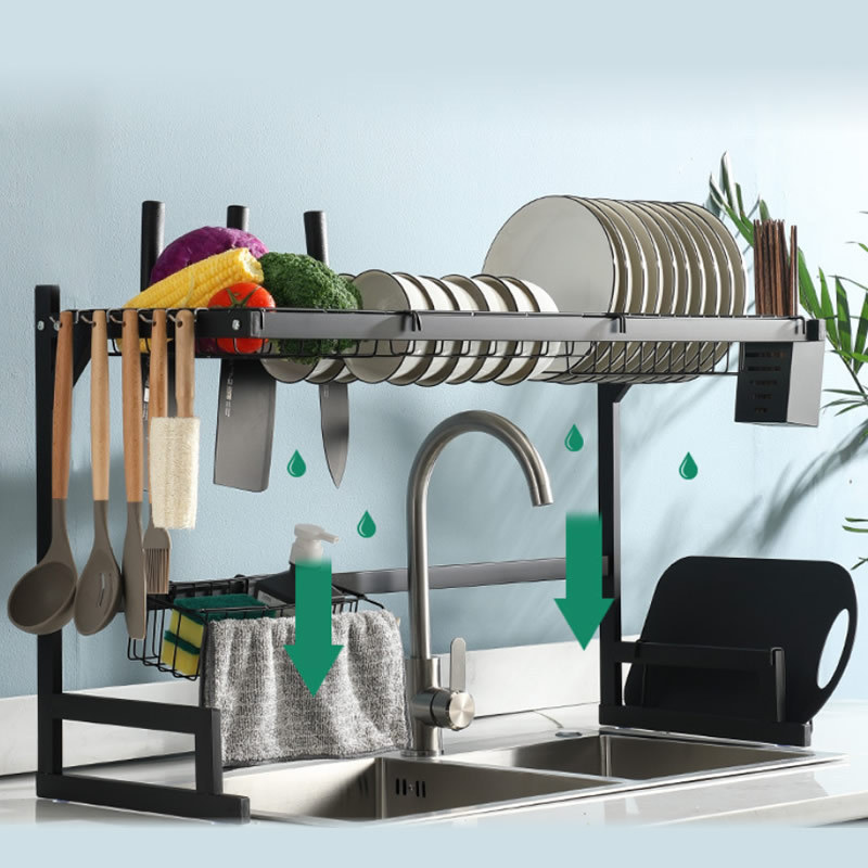 Adjustable Over Sink Stainless Steel Dish Drying Kitchen Rack