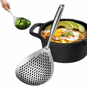 New 2023 Kitchen 304 Stainless Steel Skimmer Ladle Pasta Strainer Colander Skimmer Slotted Turner Rice Spoon Slotted Spoon