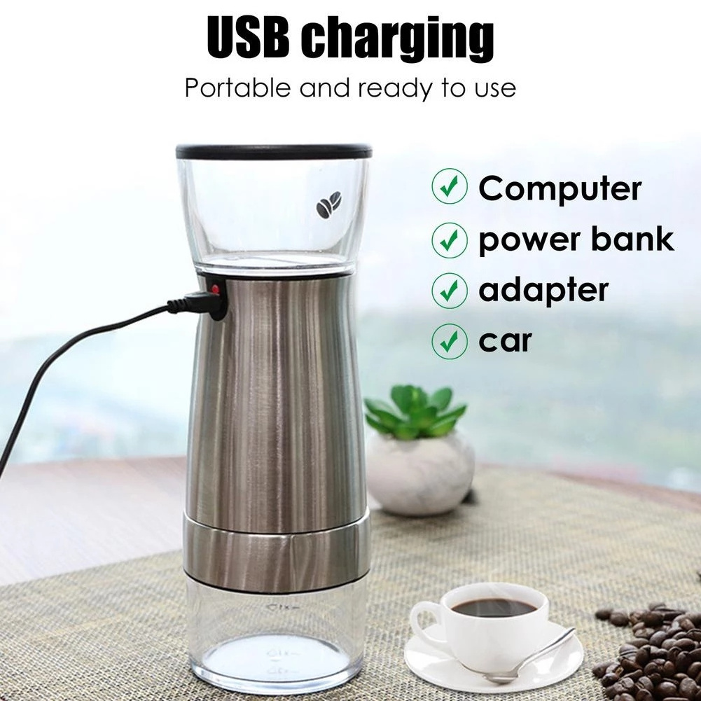 Electric Coffee Grinder Usb Charging Pepper Coffee Bean Grinding Machine Removable Stainless Steel Professional Coffee  Mill