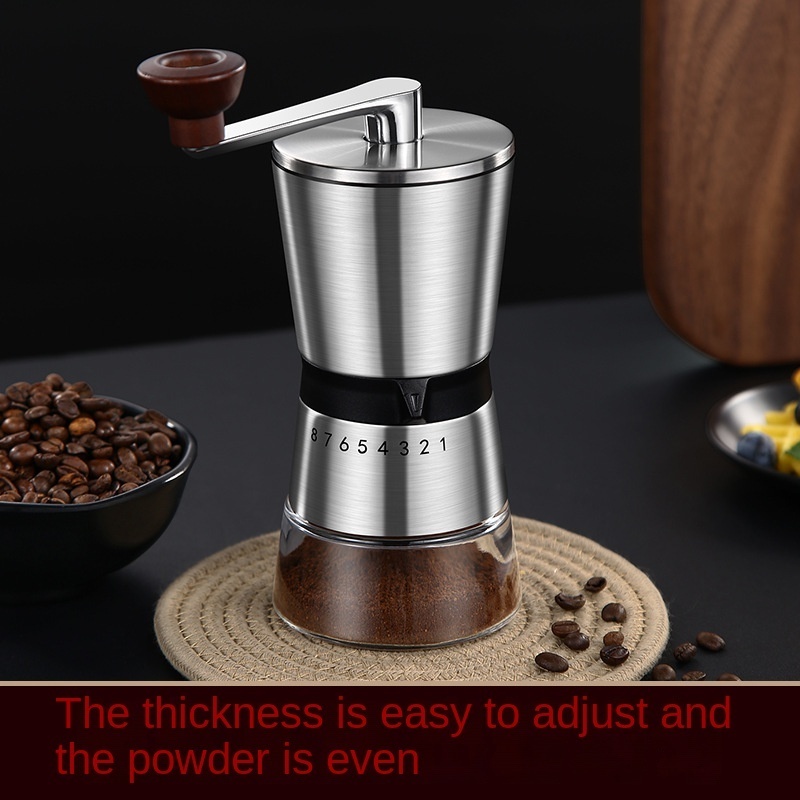 Manual Coffee Grinder Coarse Fine Grinding Stainless Steel Ceramic Coffee Bean Grinder Portable Hand Crank Kitchen Grinding Tool