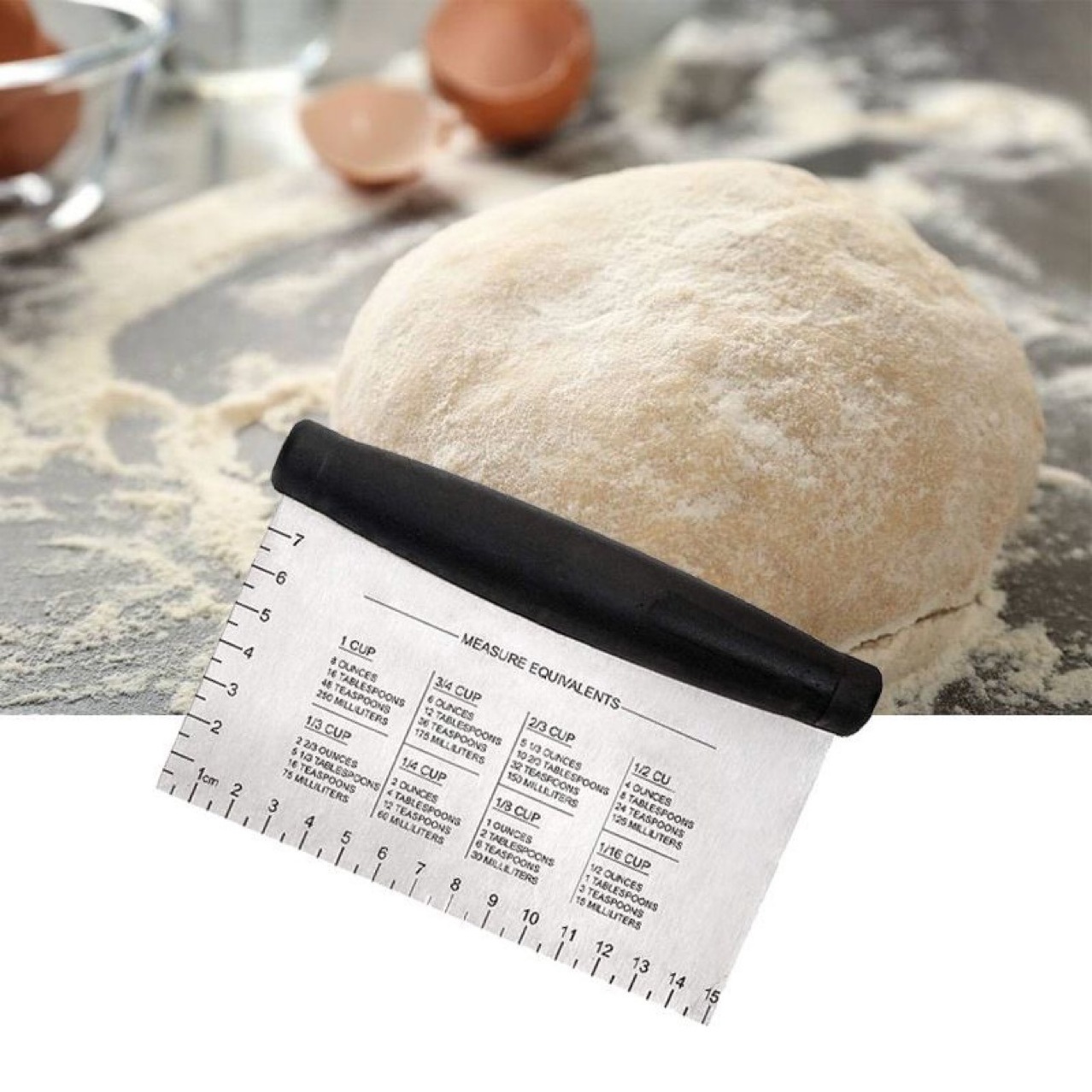 Stainless Steel Bread Dough Cutter Bench Dough Scraper With Ruler