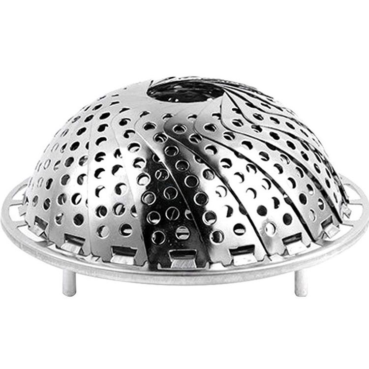 Various Size Pot Adjustable Cooking Food Steamer Foldable Expandable Vegetable Steamer Basket Stainless Steel