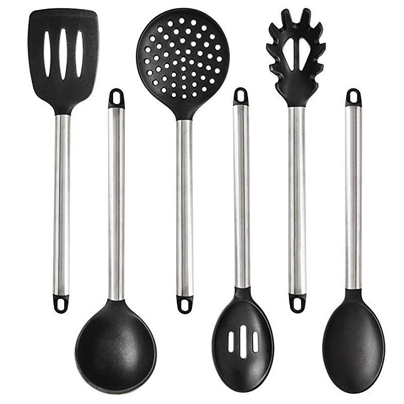 Silicon Cooking Utensils With 430 Stainless Steel Handle