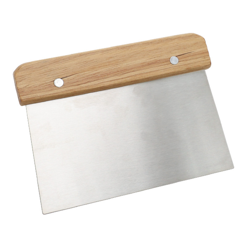 High Quality Stainless Steel Wooden Dough Scraper And Chopper For Kitchen