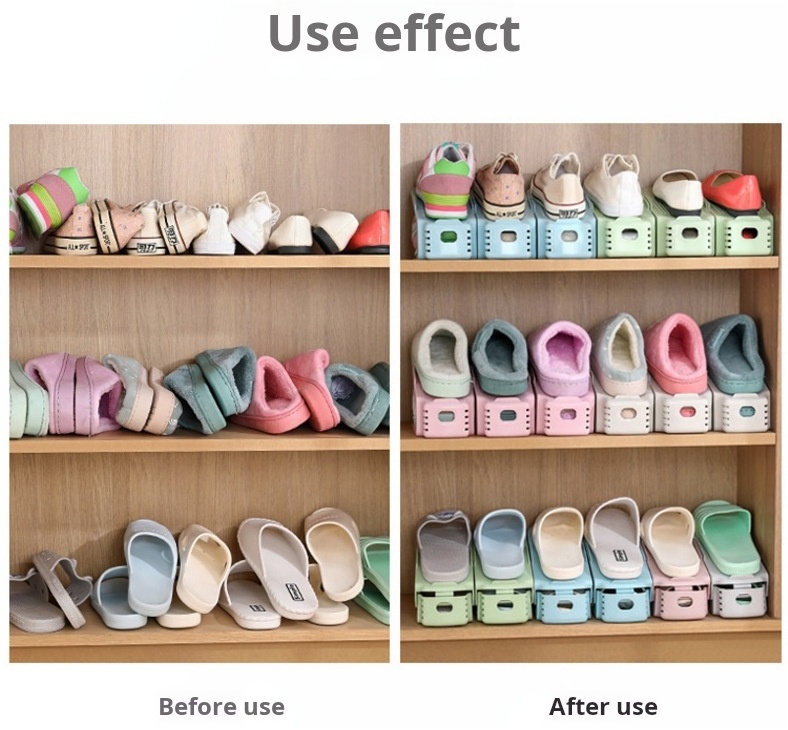 Space-saving Durable Adjustable Organizer Footwear Support Slot Shoes Storage Rack cabinet stand shoe racks for home cabinet