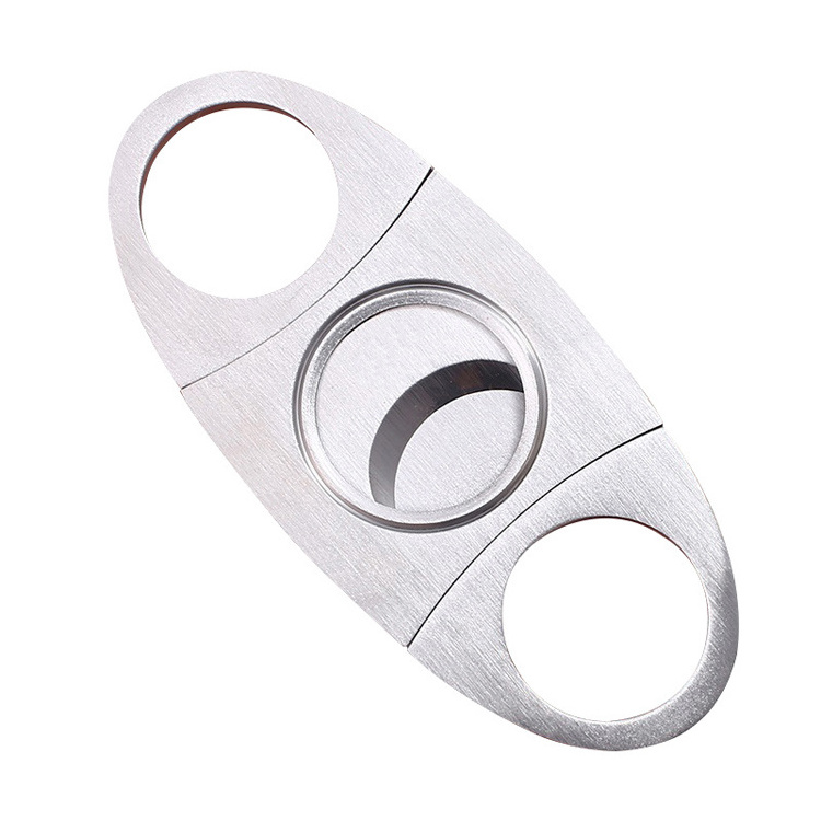 Custom Luxury Double Cigar Cutter Stainless Steel Table Cigar Cutter Accessories