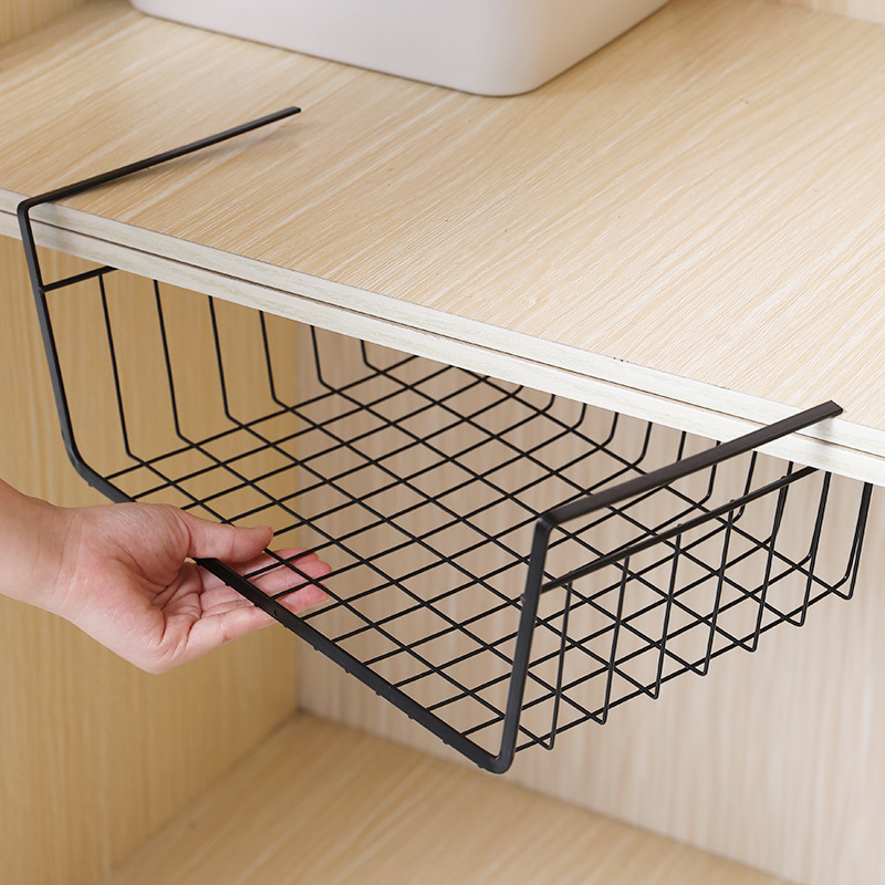 Kitchen Under Shelf Hanging Metal Basket For Storage