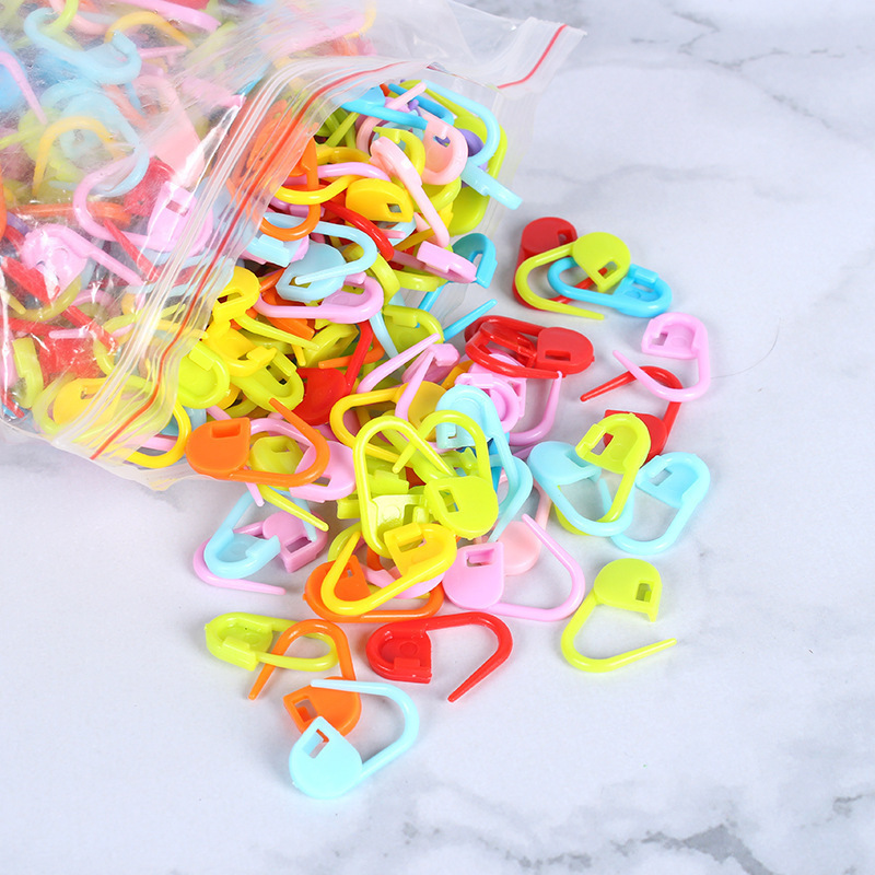 DIY Locking Stitch Place Markers Craft Plastic Safety Pins Mix Color Counter Knitting Markers Clips crochet kit hook set