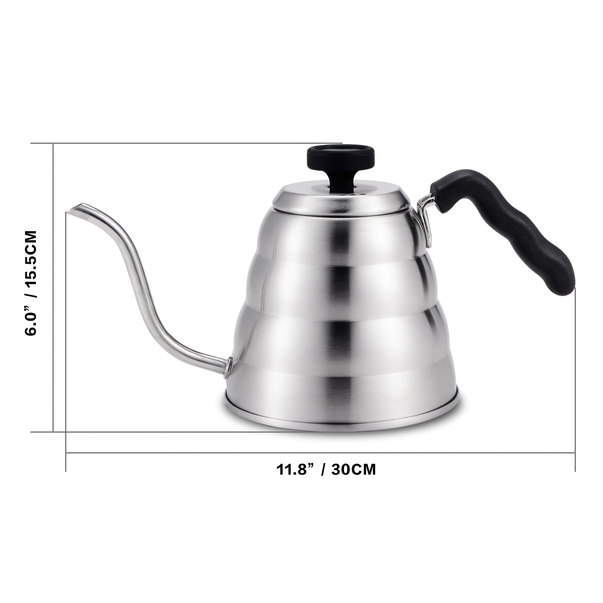 40oz/1.2L Gooseneck Thin Spout Stainless Steel Coffee Kettle with Thermometer,  for Hand Drip Pour Over Coffee Tea Pot Teapot