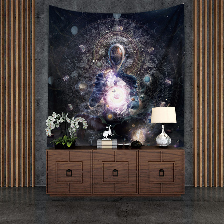 Hot selling hippie wall hanging tapestry bedroom decor custom digital printed psychedelic tapestry