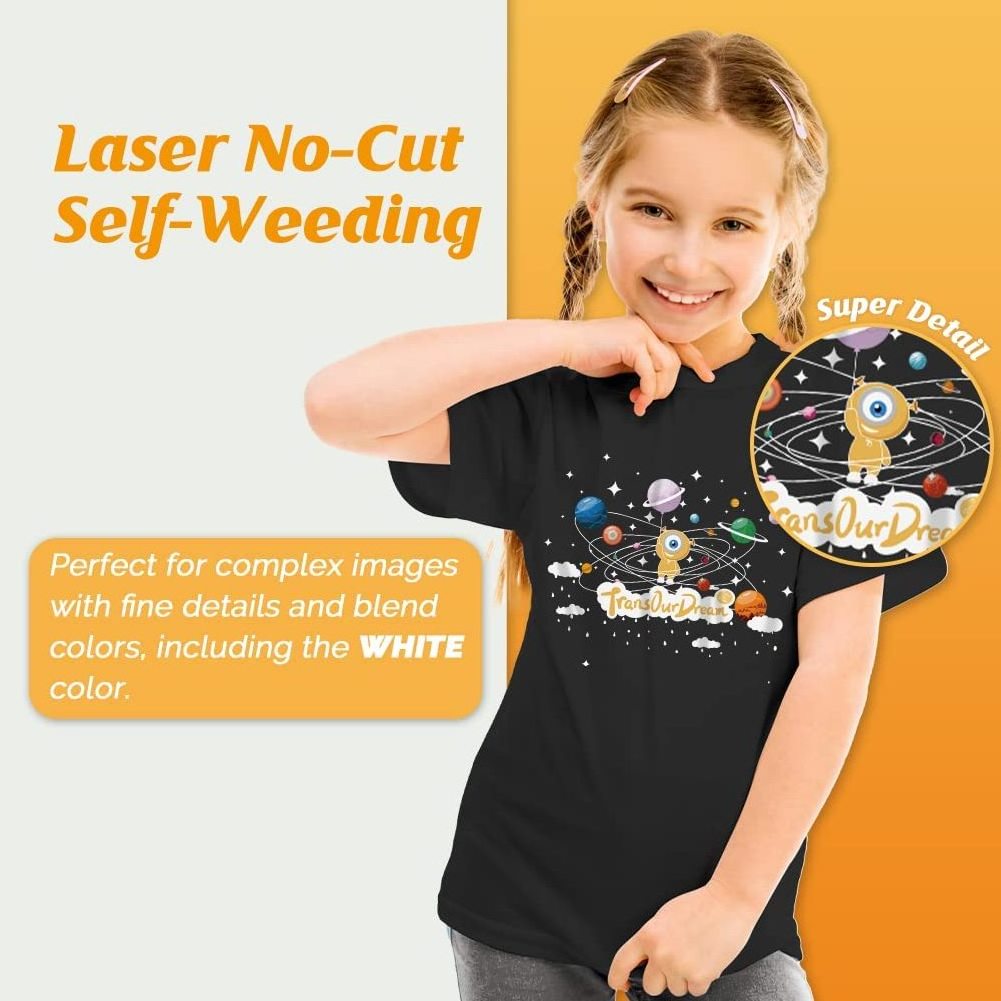 Hot sale  laser  self weeding  forever  no cut A+B heat transfer paper  OKI printer white toner for dark fabric AB paper