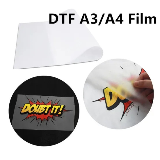 Premium A4/A3 DTF PET Heat Transfer Film Textiles Low TW Pet Film50x34 Cm Screen Printing Foil Paper Glow in The Dark Pet Shirts