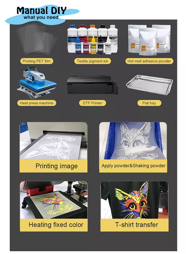 Premium A4/A3 DTF PET Heat Transfer Film Textiles Low TW Pet Film50x34 Cm Screen Printing Foil Paper Glow in The Dark Pet Shirts