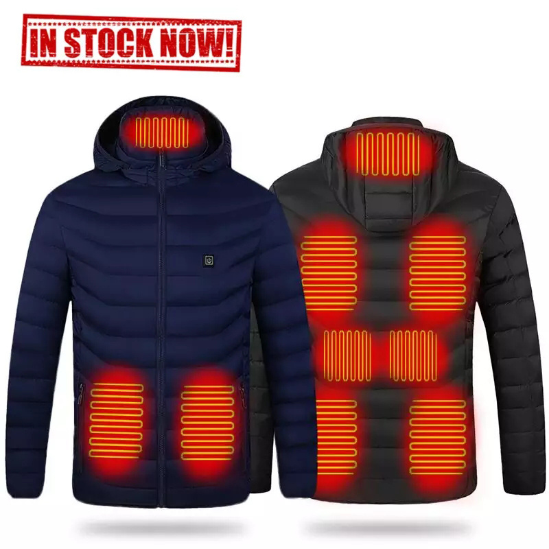 IN STOCK 5V body warmer jacket 2 4 9 smart heating clothes hooded usb safety work ski hunting men winter outdoor heated jacket