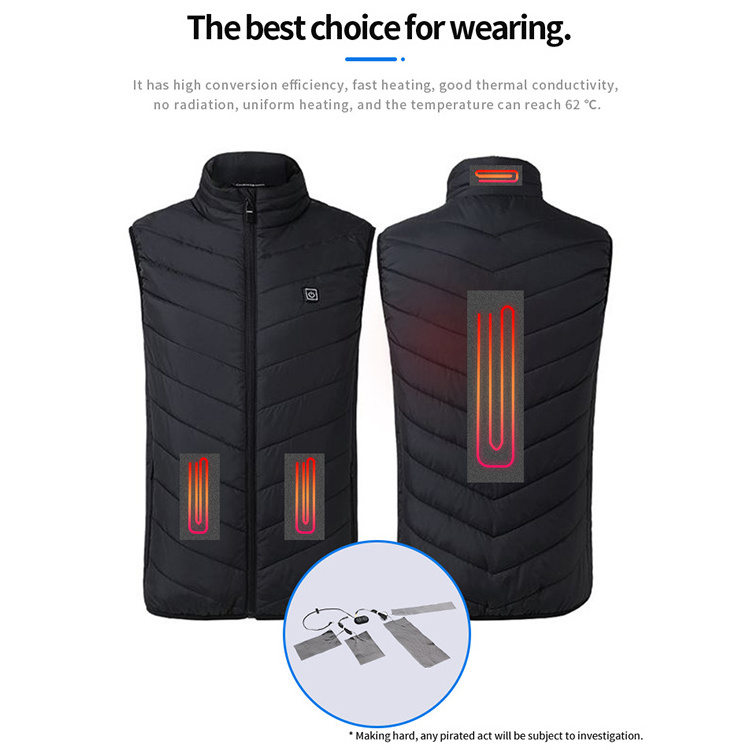 Usb Battery Electric Warming Heating Pads Jacket Vest Composite Fiber Yarn Heating Pad For Heated Clothes