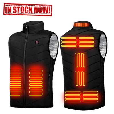 IN STOCK 9 Heating Zones Heated Vest Gilet Winter Outdoor Control Temperature USB Charging Waistcoat Warm Heated Vest