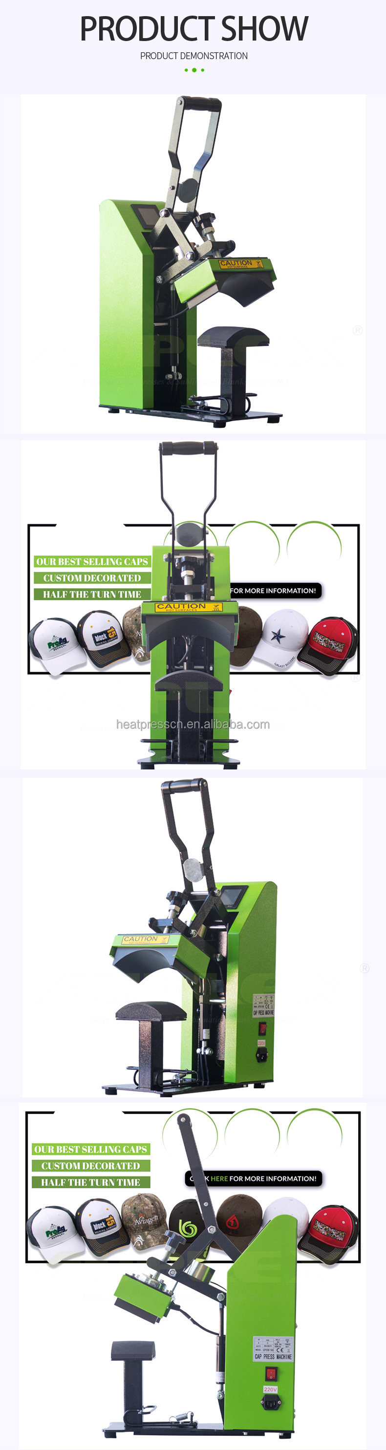 Auto Opening Cap Heat Press Machine