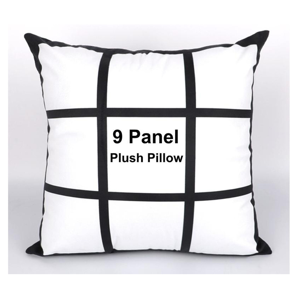 Sublimation High Quality Velvet Plush Pillow 9 Panel Hotel Pillow Cases Wholesale