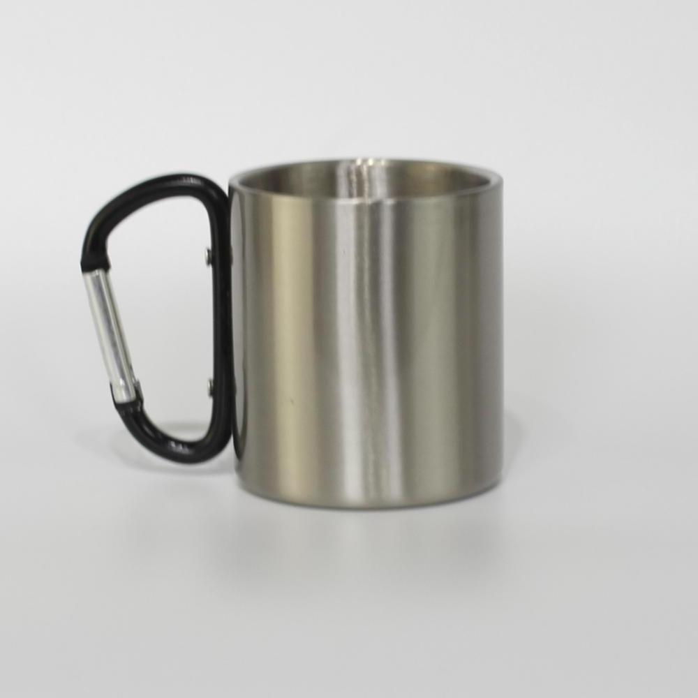 2019 Wholesale Portable Stainless Steel 300ml Custom Coffee Mug Camping Cup Carabiner