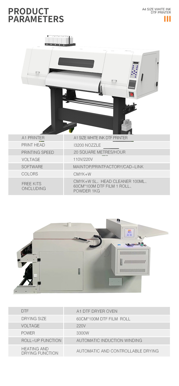 DTF Printer 60cm New A1 A2 A3 Size DTF Printing Machine DTF Printer Machine For T-Shirt Heat Transfer