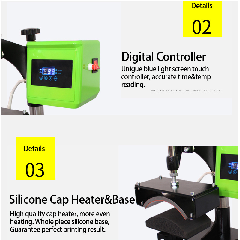 Newest LCD PID Heat Transfer Rotary Swing hat Heat olive Press on Sale