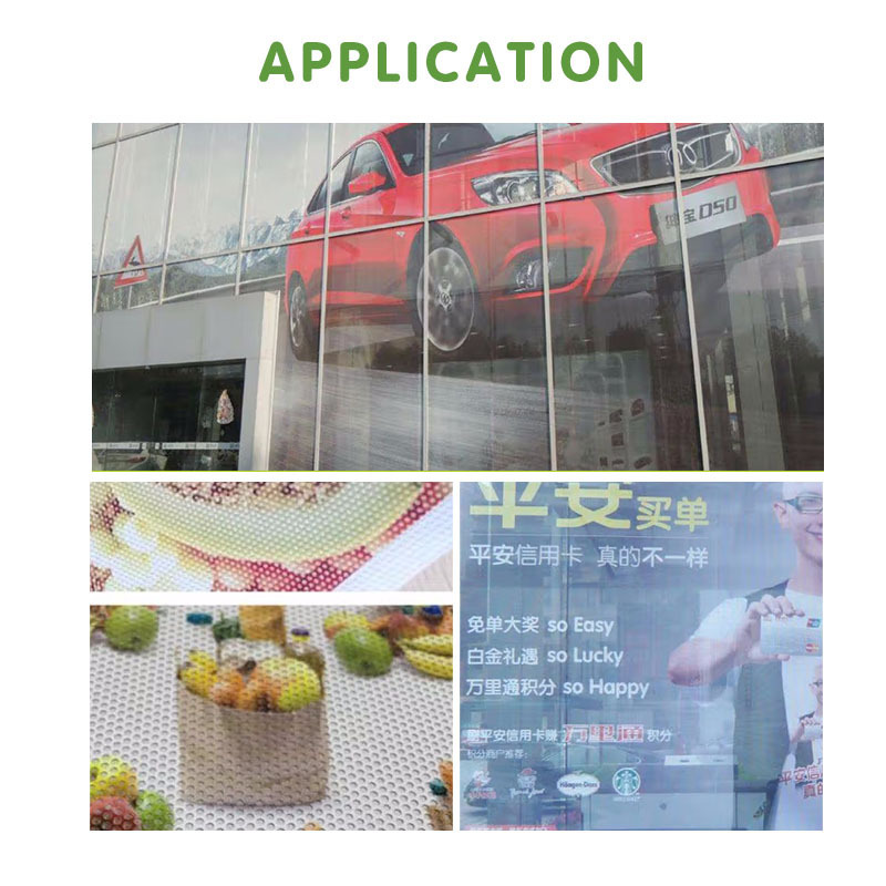 Inkjet Digital Printing PVC Mesh Flex Banner Eco Solvent Printable Self Adhesive Vinyl Roll for Advertising Car Poster Signboard